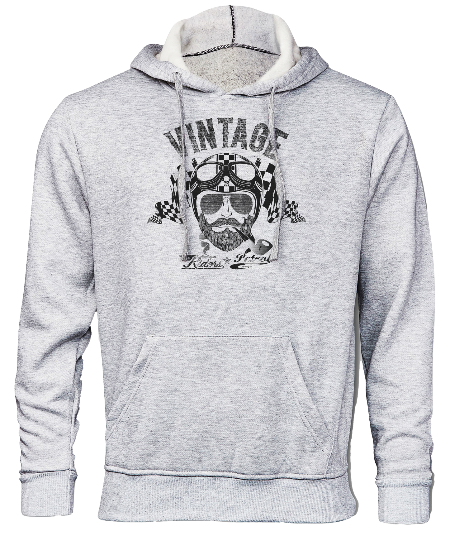 HOODIE:   Vintage Riders    Melange Grey